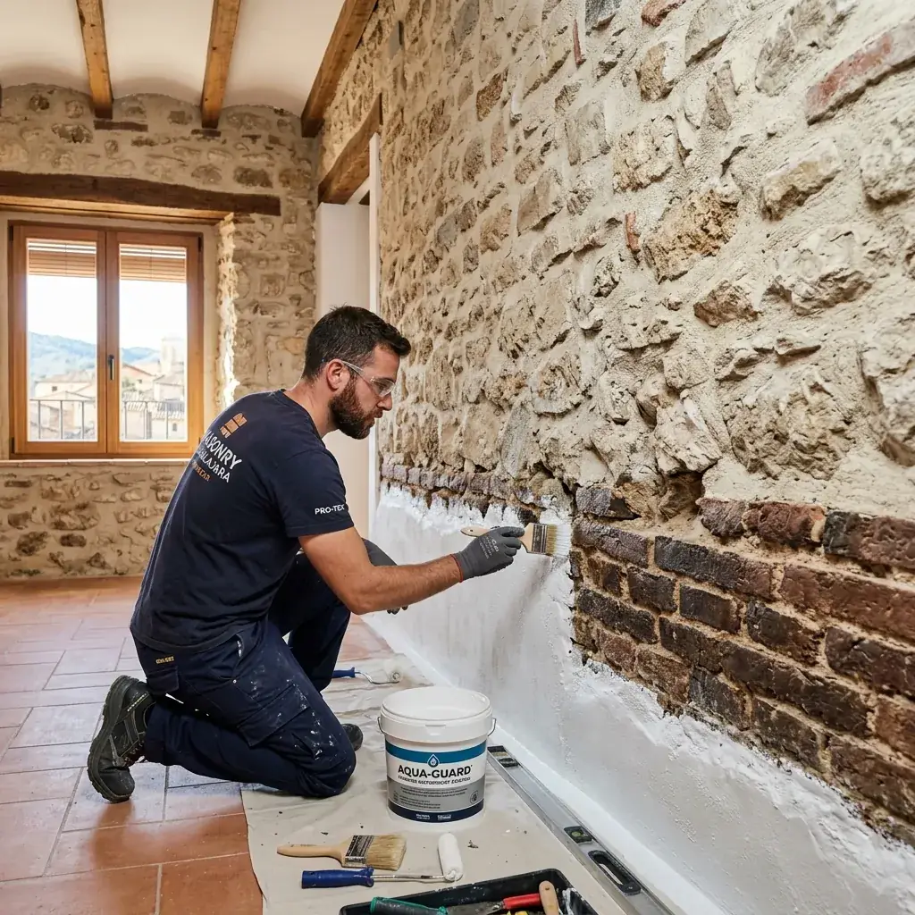 Muro de casa baja tratado contra la humedad por capilaridad en Isla Cristina